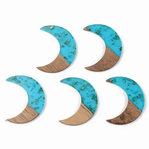 Transparent Resin & Walnut Wood Pendants