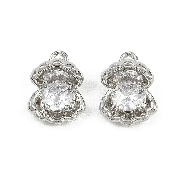 Brass Micro Pave Cubic Zirconia Pendants