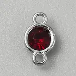 Faceted Glass Flat Round Connector Charms