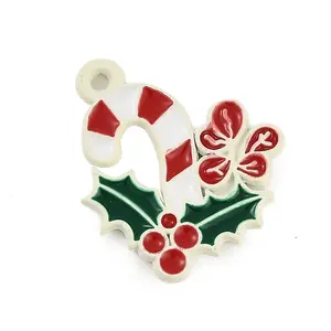 Christmas Theme Spray Painted Alloy Enamel Pendants