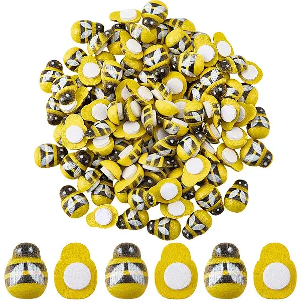 60Pcs Self-adhesion Maple Wood Cabochons