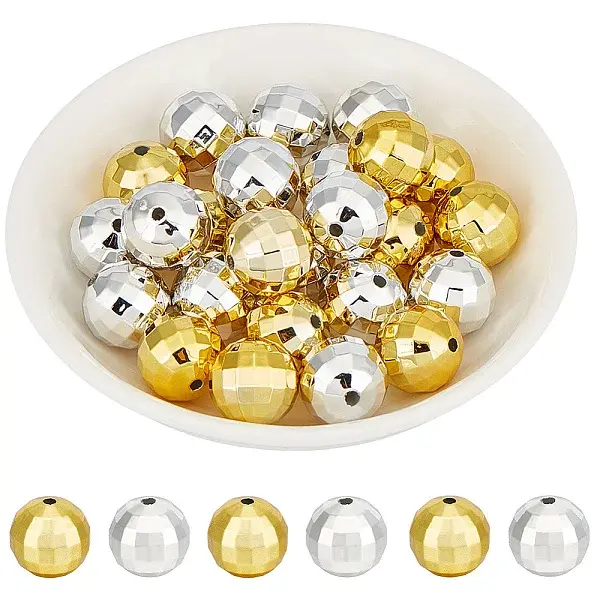 40pc 2 colors Plated Acrylic Beads