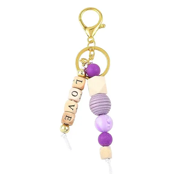 ABS Plastic & Wood & Silicone Keychain