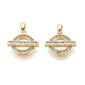 Brass Micro Pave Cubic Zirconia Pendants