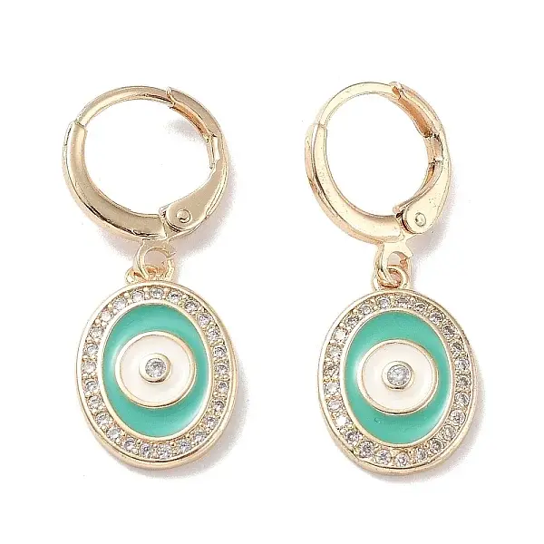 Golden Brass Dangle Leverback Earrings