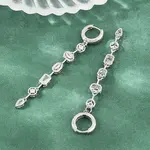 Brass Micro Pave Cubic Zirconia Hoop Dangle Earrings