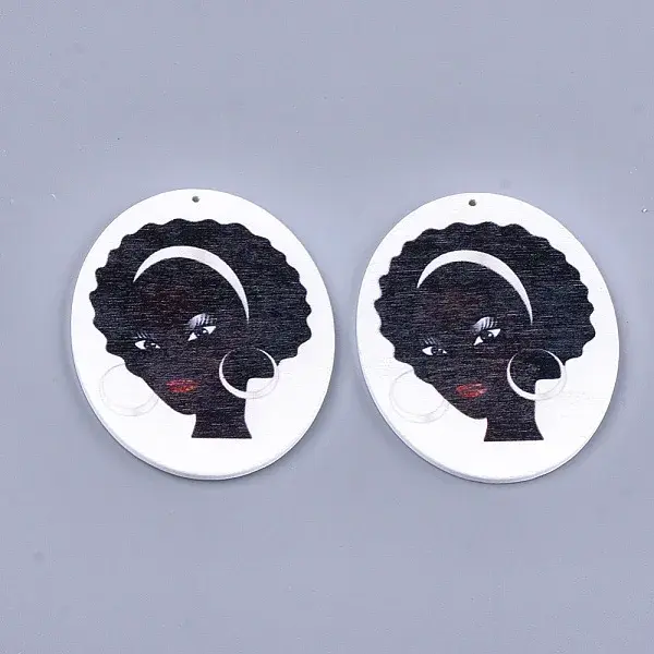 Printed Wooden Big Pendants