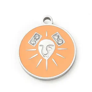 Twelve Constellations 304 Stainless Steel Enamel Pendants