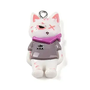 Opaque Resin Cat Pendants