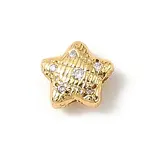 Brass Micro Pave Cubic Zirconia Beads
