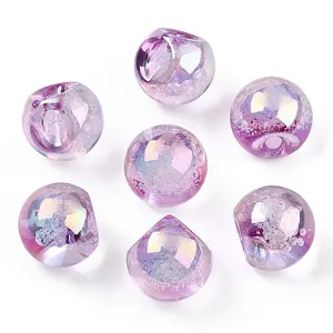 UV Plating Rainbow Iridescent Acrylic Beads