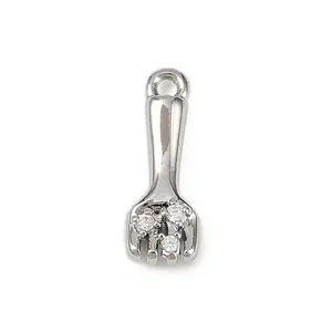 Brass Pave Clear Cubic Zirconia Pendants