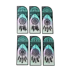 6Pcs 3 Styles Transparent PVC Woven Net/Web with Feather Bookmark