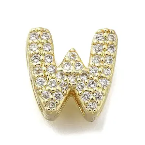 Brass Micro Pave Cubic Zirconia Letter Multi-Strand Links