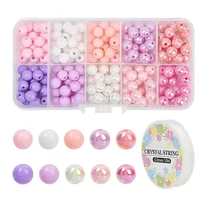 DIY Round Opaque Acrylic Beads Bracelets Making Kits