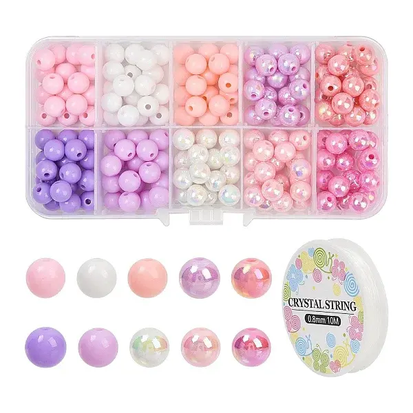 DIY Round Opaque Acrylic Beads Bracelets Making Kits