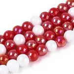Pearlized Opaque Glass Round Beads Strands