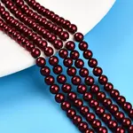 Baking Paint Pearlized Glass Pearl Bead Strands