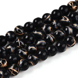 Baking Paint Glass Beads Strands