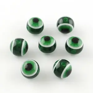 Round Evil Eye Resin Beads