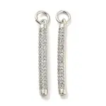 Rack Plating Brass Micro Pave Clear Cubic Zirconia Pendants