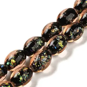 Handmade Dichroic Foil Glass Beads Strands