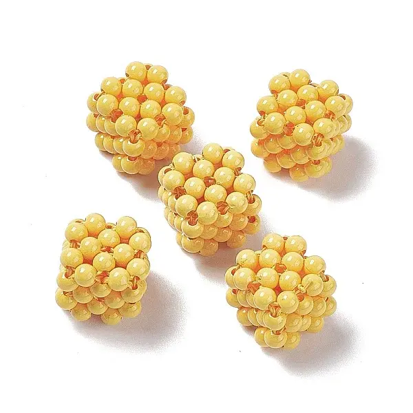 Handmade Opaque Plastic Woven Beads