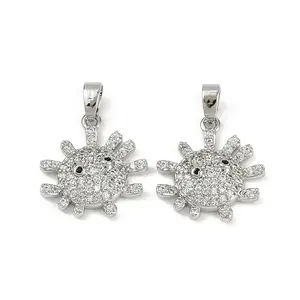 Brass Micro Pave Cubic Zirconia Pendants
