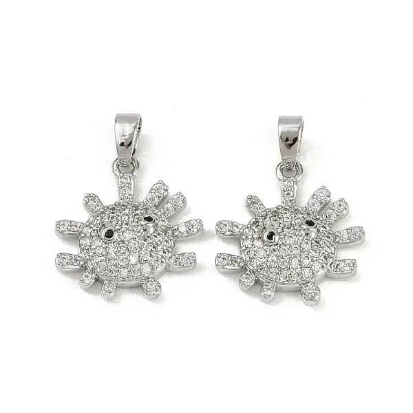 Brass Micro Pave Cubic Zirconia Pendants