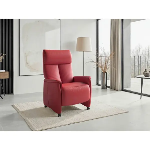 Sit & More RELAXAČNÍ KŘESLO, kůže, červená