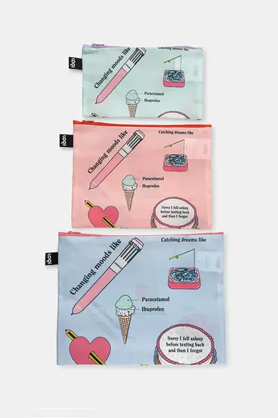 LOQI  Sada taštiček  Giulia Hartz 3-pack