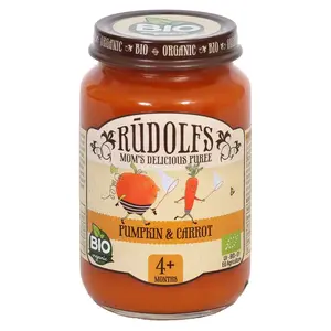 RUDOLFS Bio příkrm dýně a mrkev 4m+ 190 g