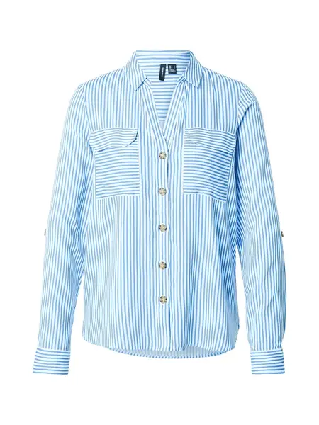 VERO MODA Blúzka 'VMBumpy'  nebesky modrá / biela