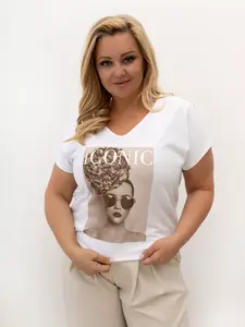 Bavlněné triko plus size s nadrukem