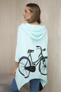 Mikina s cyklistickým potiskem mint