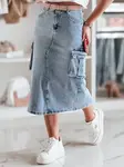 Dámská džínová midi sukně cargo
