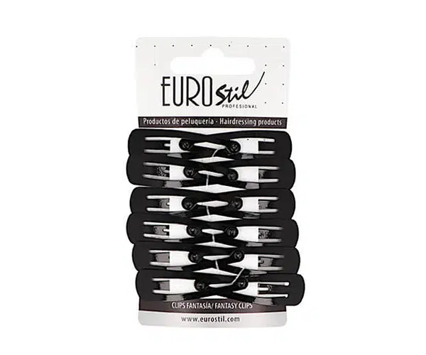 Sponky do vlasů pukačky Eurostil Professional - 5 cm, černé - 12 ks (07455/50)