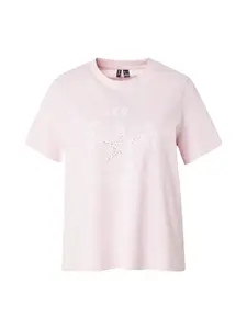 VERO MODA Tričko 'VMPALMA METTE'  ružová / biela