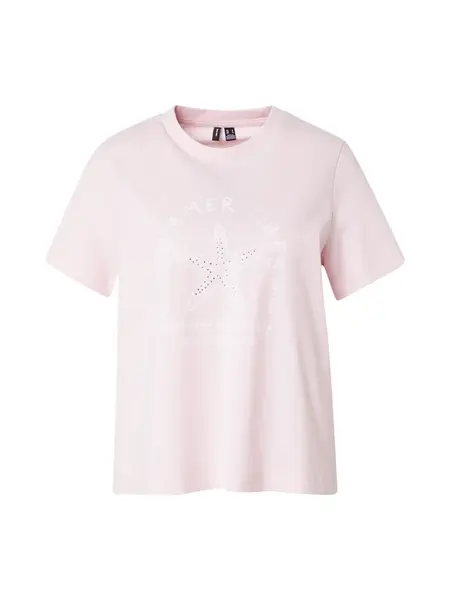 VERO MODA Tričko 'VMPALMA METTE'  ružová / biela