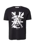 Ben Sherman Tričko 'Bully'  čierna / biela