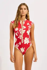 Seafolly jednodílné plavky dámské Cap Sleeve Zip Front