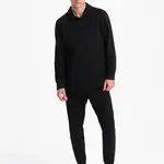 Ombre Men's tracksuit set sweatshirt with polo collar + pants
