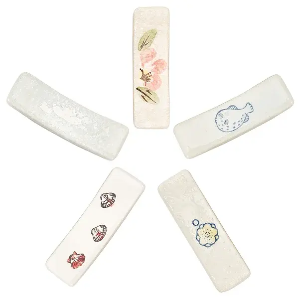 5Pcs 5 Styles Ceramic Chopsticks Stand