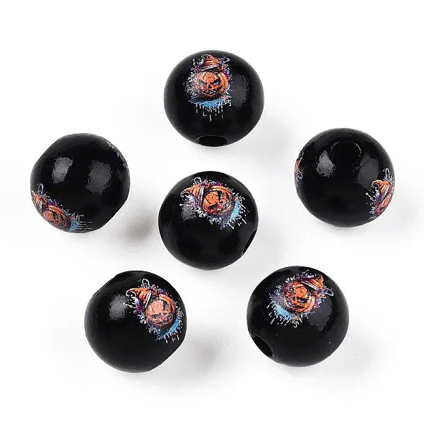 Halloween Theme Wood European Beads