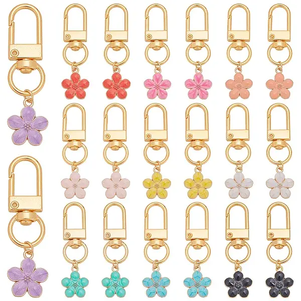 20Pcs 10 Colors Alloy Enamel Pendant Decorations