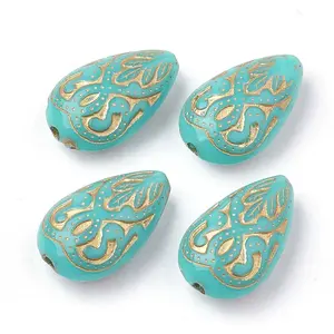 Teardrop Plating Acrylic Beads