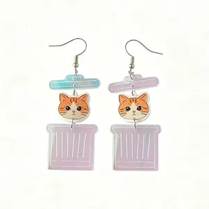 Iron Acrylic Dangle Earrings