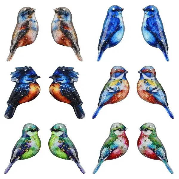 6 Sets 6 Styles Epoxy Resin Pendants