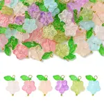 60Pcs 6 Colors Glass Pendants