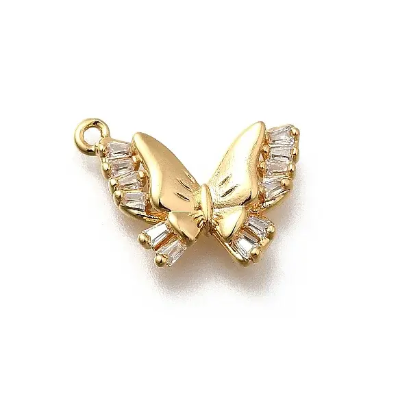 Brass Micro Pave Cubic Zirconia Pendants